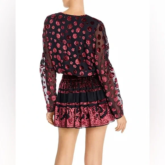 Ramy Brook Clarice Velvet-Burnout Mini Dress Small - Picture 2 of 10